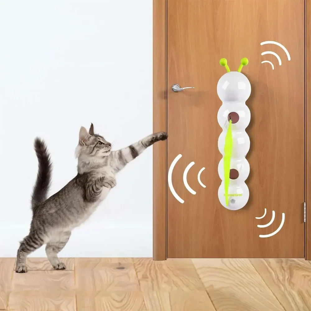 Interactive Cat Toy – Motion Activated Wack-A-Worm Post with Tail, Automatic Emerging Teaser for Cats