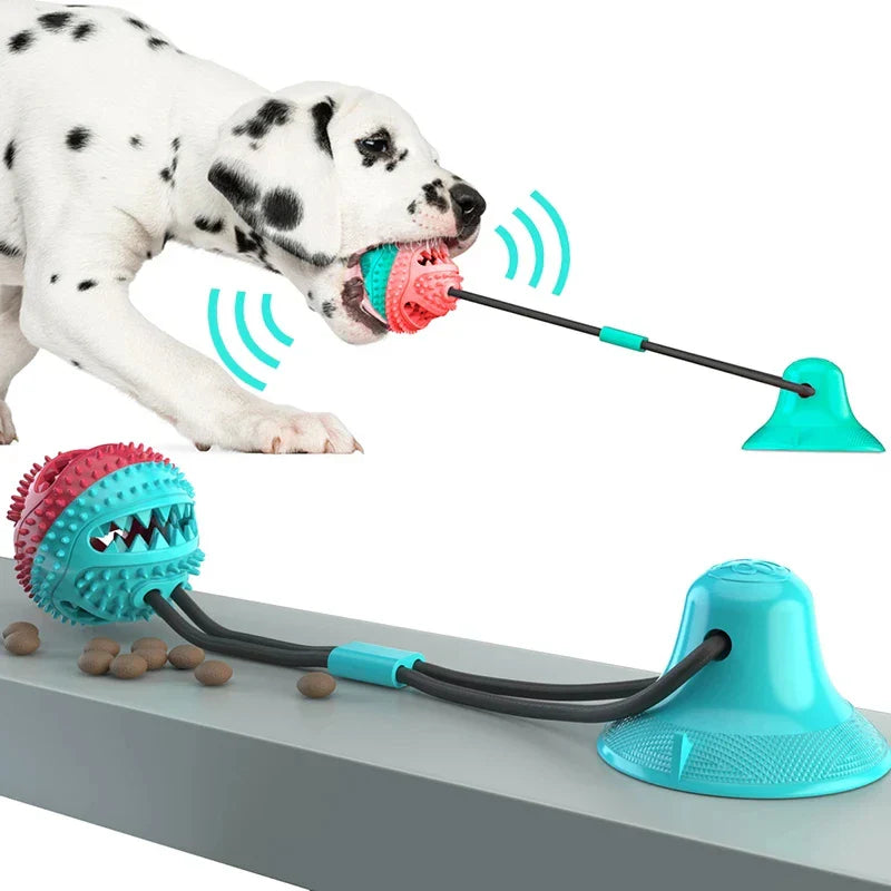 Interactive Chew Ball Toy with Suction Cup – Treat Feeder for Large Dogs & Huskies