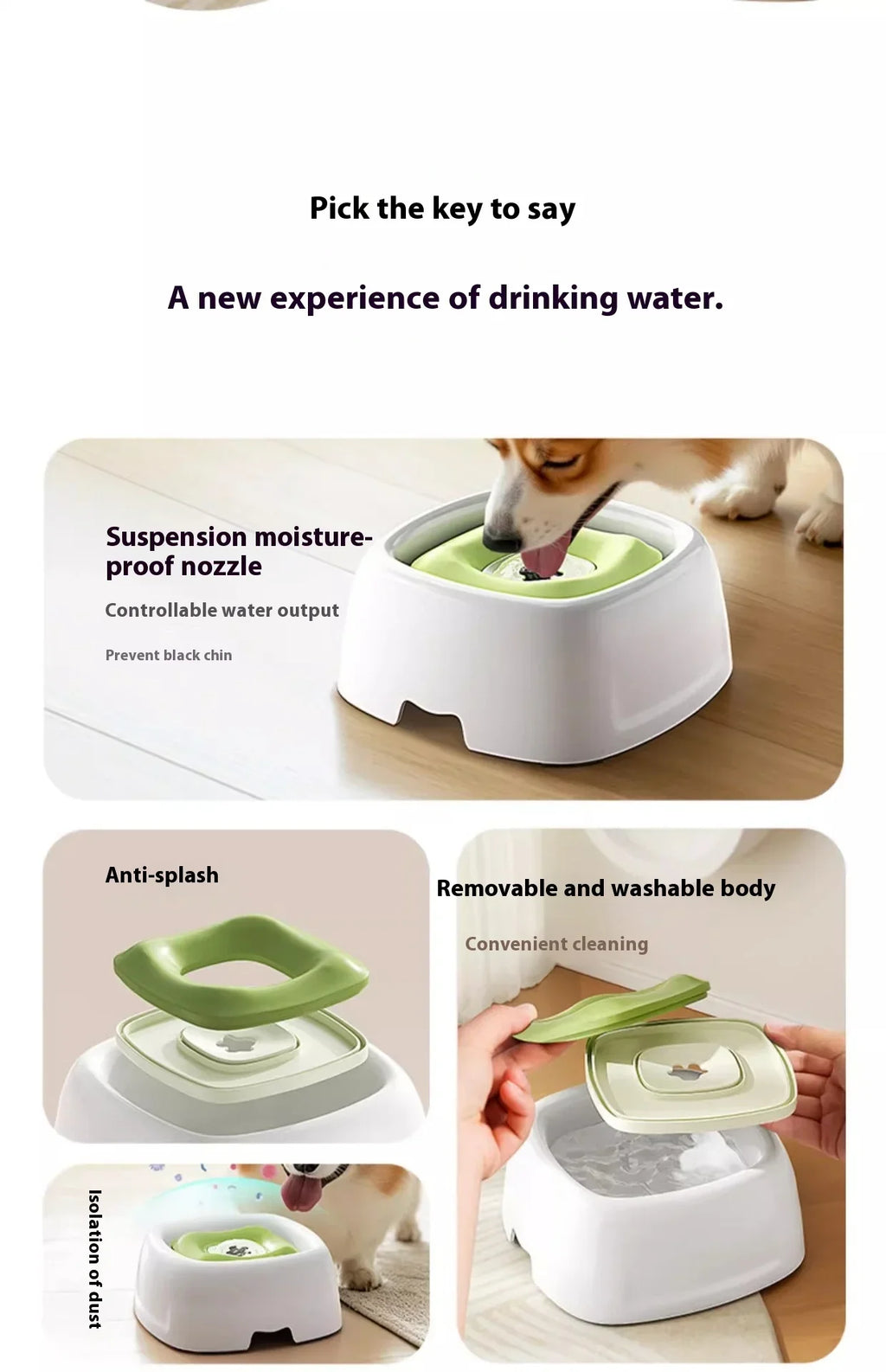 Spill-Proof Pet Water Bowl