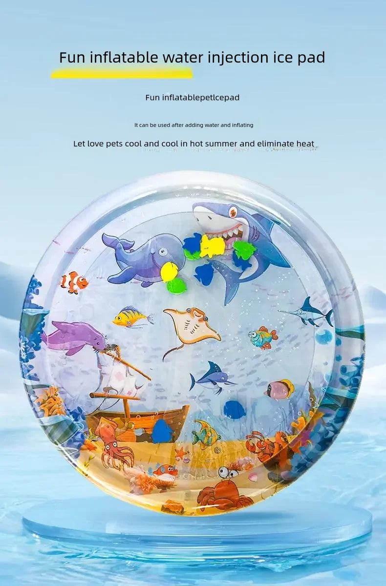 Interactive Cat Water Play Mat – Sensory PVC Ocean Fish Crawling Induction Toy for Cats