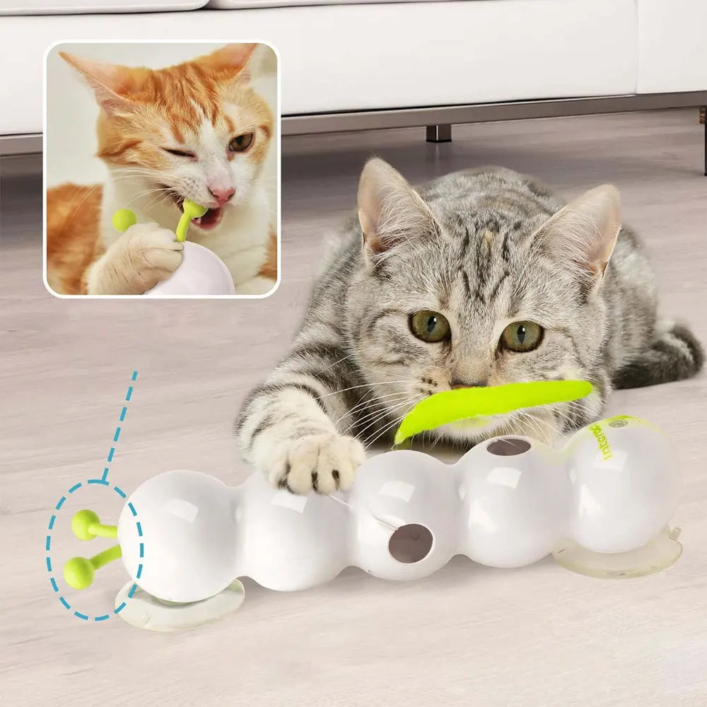 Interactive Cat Toy – Motion Activated Wack-A-Worm Post with Tail, Automatic Emerging Teaser for Cats