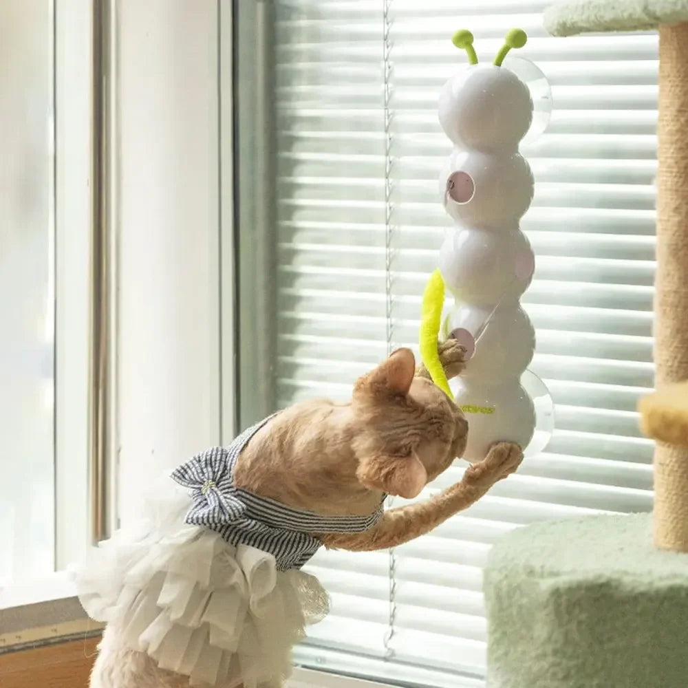 Interactive Cat Toy – Motion Activated Wack-A-Worm Post with Tail, Automatic Emerging Teaser for Cats