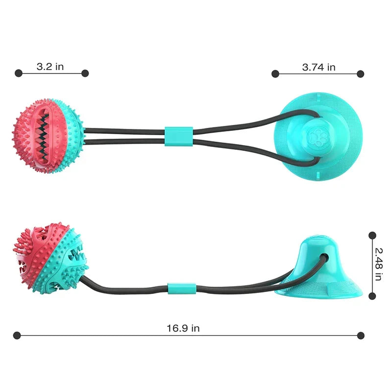 Interactive Chew Ball Toy with Suction Cup – Treat Feeder for Large Dogs & Huskies