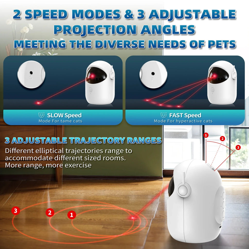 Hands-Free Laser Cat Toy – Rechargeable & Automatic for Active Play