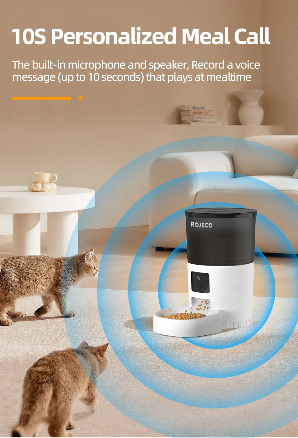 ROJECO Automatic Cat Feeder With Camera Video