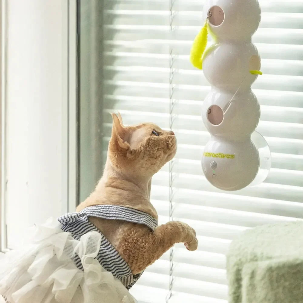 Interactive Cat Toy – Motion Activated Wack-A-Worm Post with Tail, Automatic Emerging Teaser for Cats