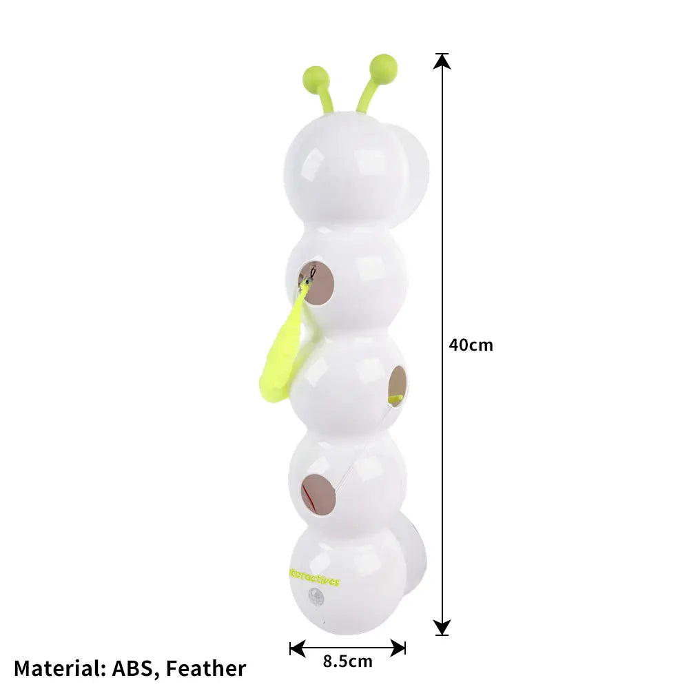 Interactive Cat Toy – Motion Activated Wack-A-Worm Post with Tail, Automatic Emerging Teaser for Cats