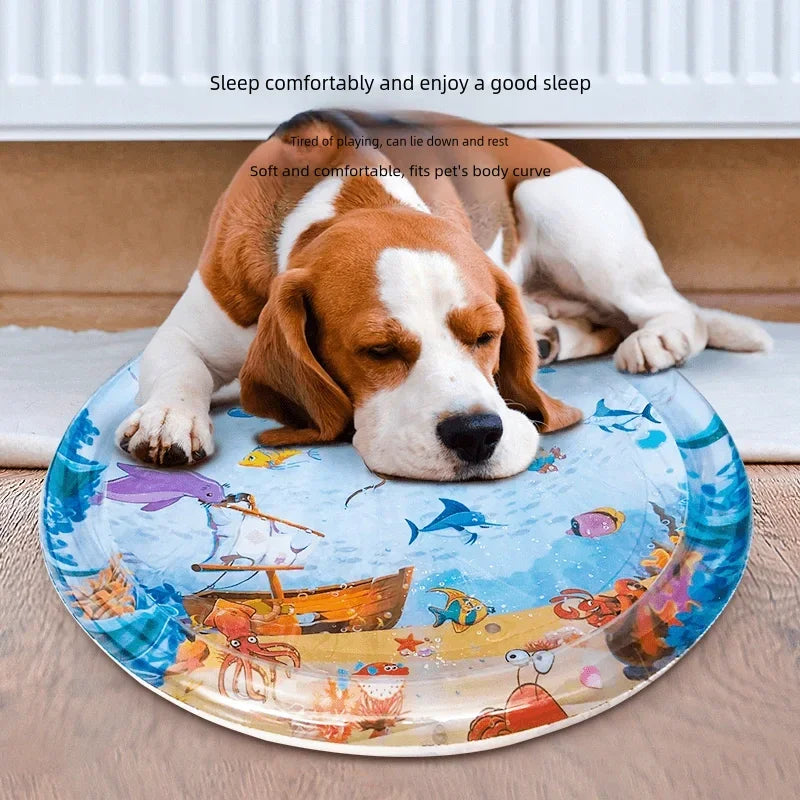 Interactive Cat Water Play Mat – Sensory PVC Ocean Fish Crawling Induction Toy for Cats
