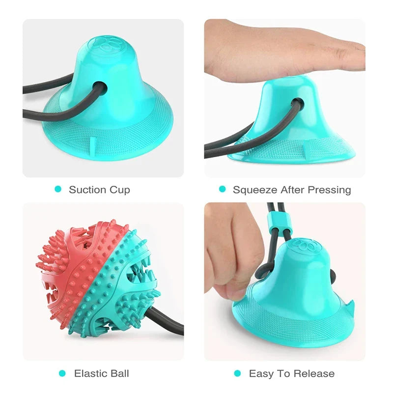 Interactive Chew Ball Toy with Suction Cup – Treat Feeder for Large Dogs & Huskies