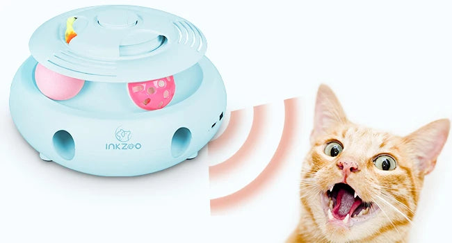 4-in-1 Interactive Cat Toy – USB Rechargeable Whack-a-Mole, Fluttering Butterfly, Track Balls & 6-Hole Mouse Game for Indoor Fun