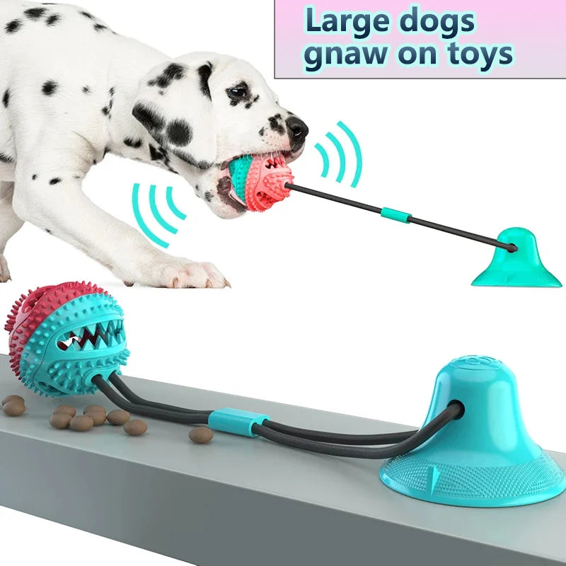 Interactive Chew Ball Toy with Suction Cup – Treat Feeder for Large Dogs & Huskies